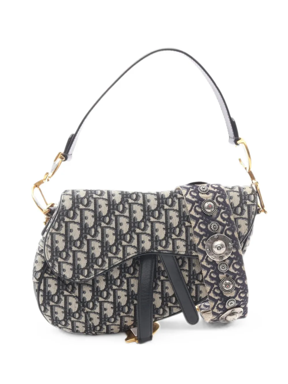 Christian Dior Pre-Owned 2010s Oblique Saddle shoulder bag - Blue