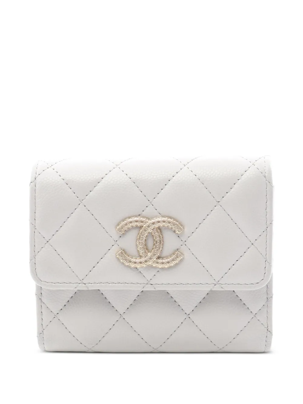 CHANEL Pre-Owned 2021s matelasse trifold wallet - Grey