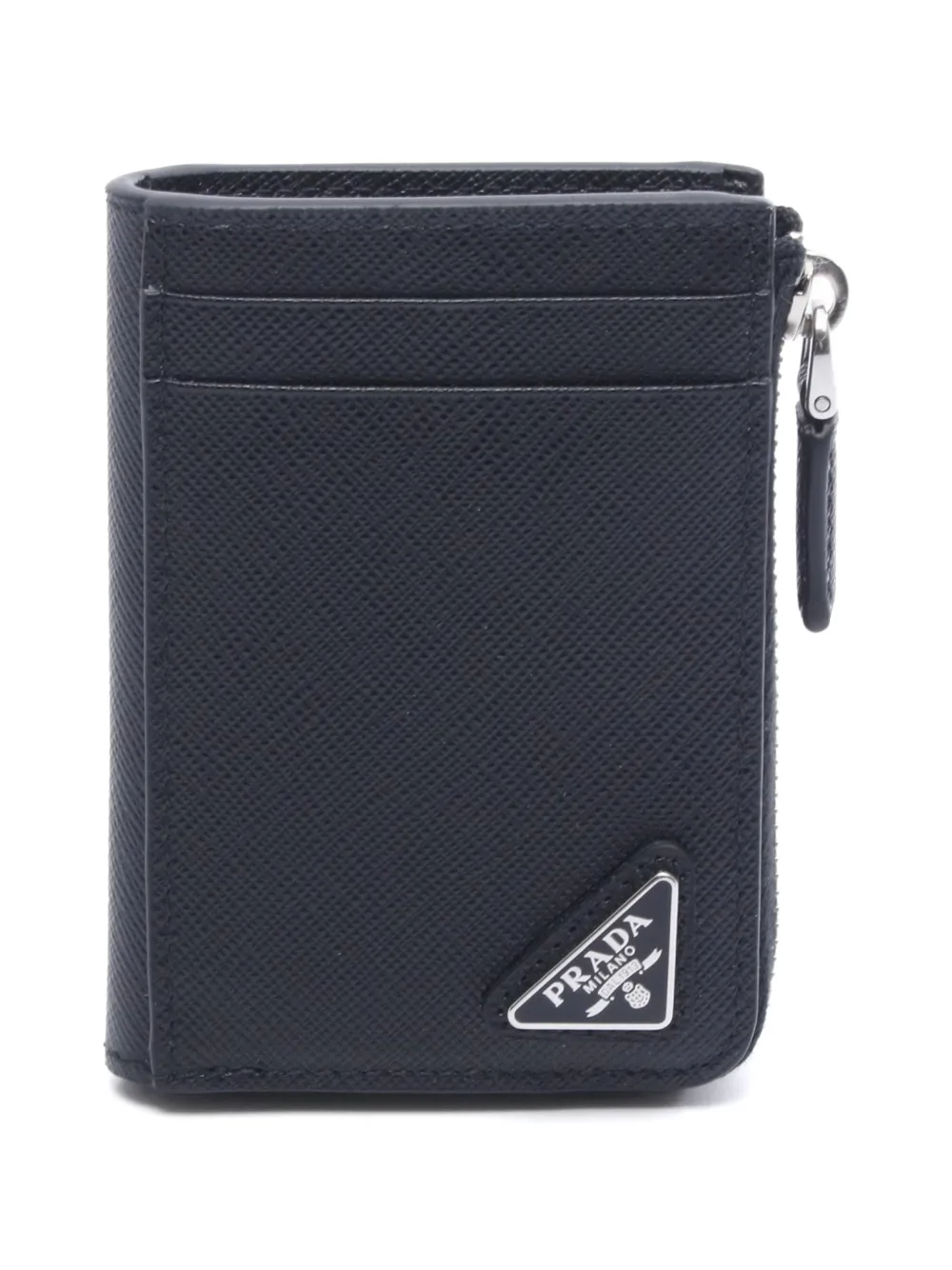 Prada Pre-Owned 2020s Saffiano Triang card-case coin purse - Nero