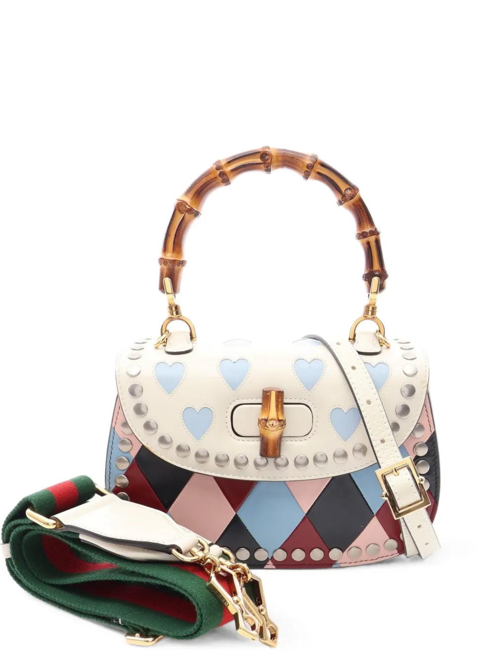Gucci Pre-Owned 2010s Lovelight Bamboo 1947 patterned two-way handbag - Bianco