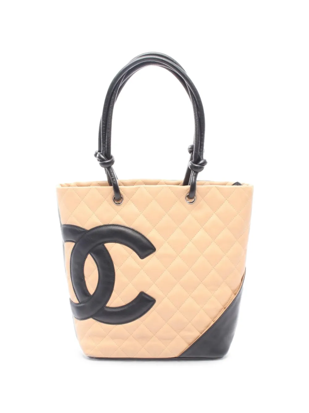 CHANEL Pre-Owned 2004-2005 Cambon line quilted tote bag - Toni neutri