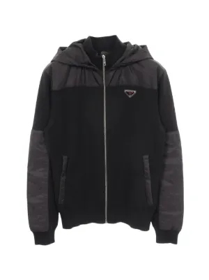 Prada Pre-Owned rib-knit zip-up Cardigan | Black | FARFETCH