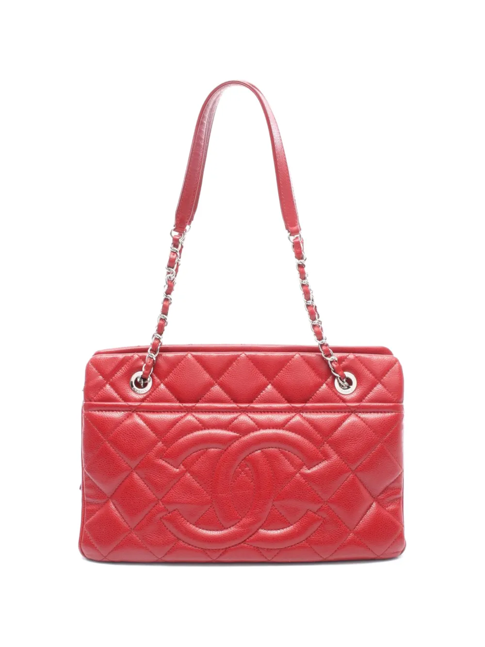 CHANEL Pre-Owned 2012~2013 Matelassé CC quilted shoulder bag - Red