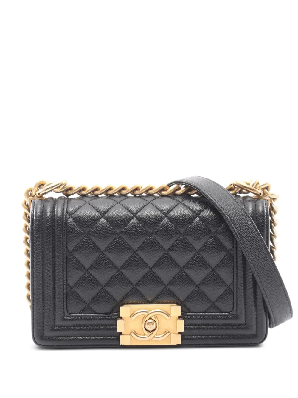 CHANEL Pre-Owned 2021 Boy Chanel Caviar leather shoulder bag - Nero
