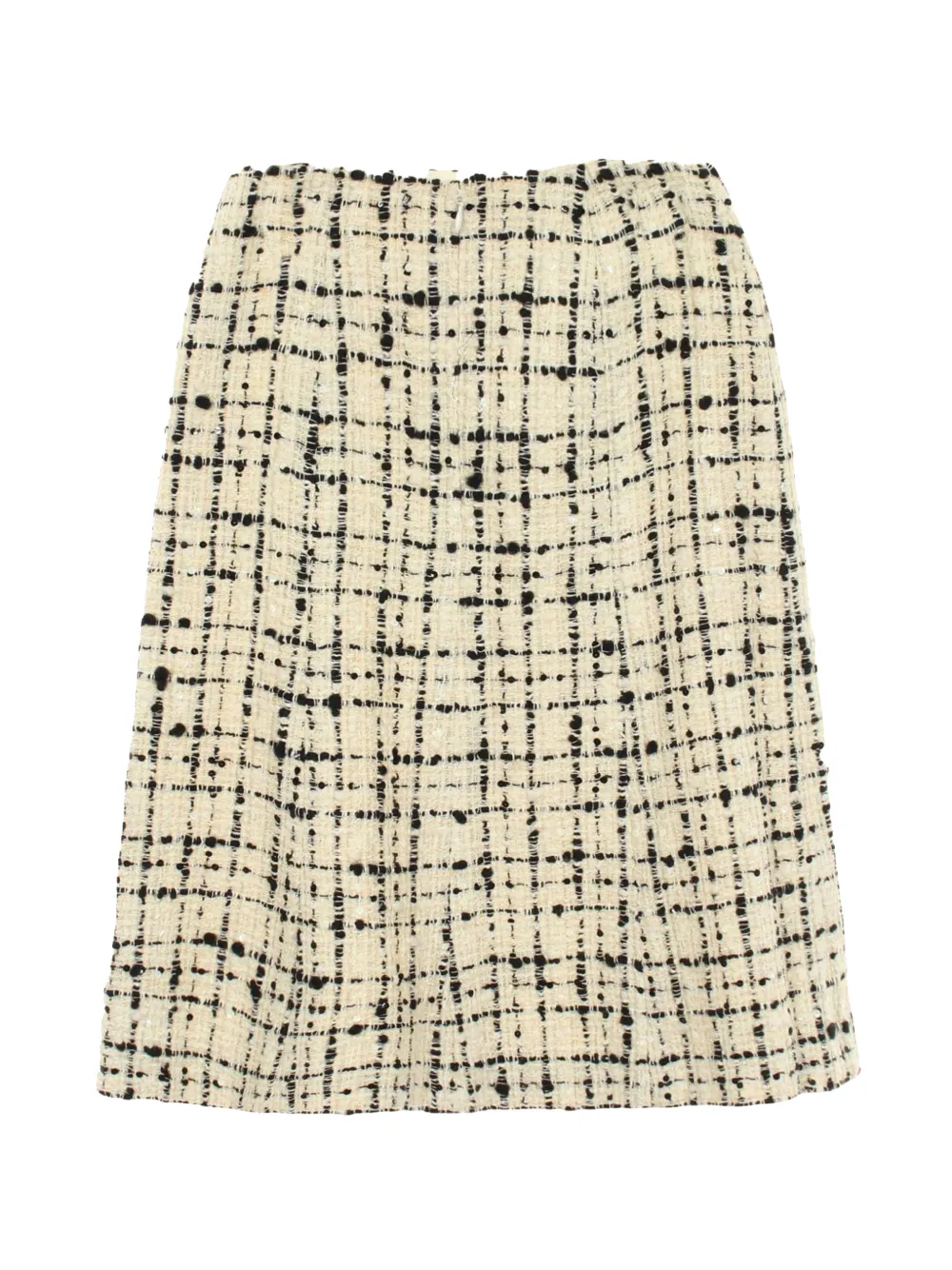 CHANEL Pre-Owned 1986-1988 tweed-construction mini skirt - Nude