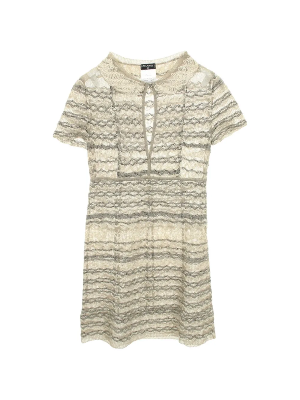 CHANEL Pre-Owned 1986-1988 Cocomark button knit dress - Neutrals