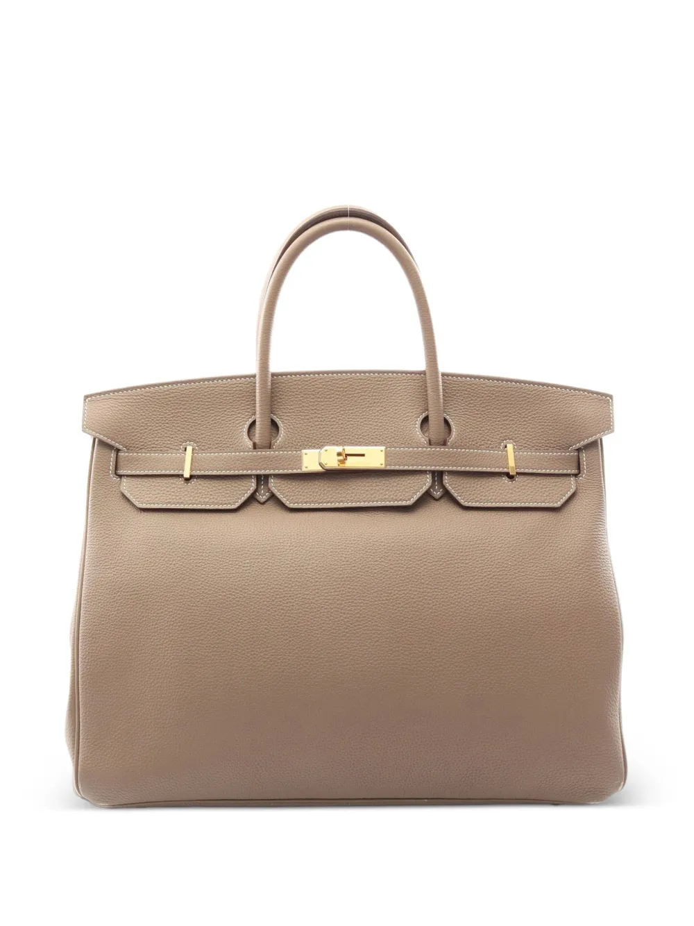 Hermès Pre-Owned 40 Birkin Etoupe leather tote bag - Toni neutri