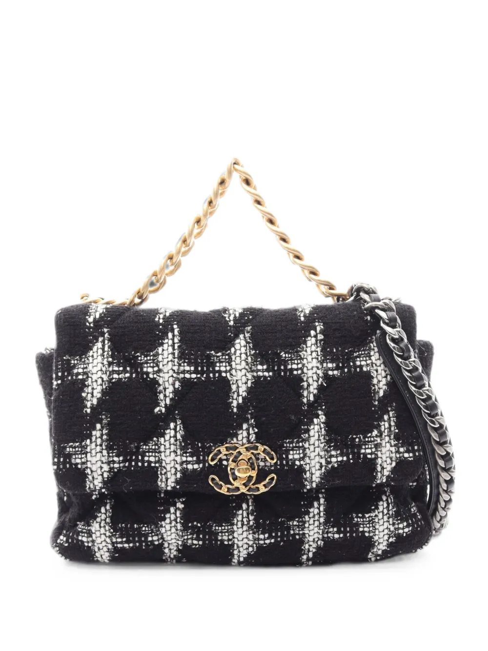 CHANEL Pre-Owned 2020-2021 19 Dixneuf matelassé leather shoulder bag - Black