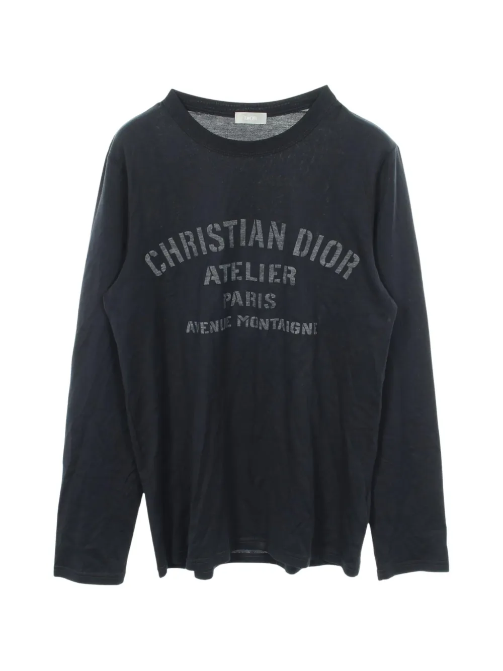 Pre-owned Dior Logo-print Long-sleeved T-shirt In Blue