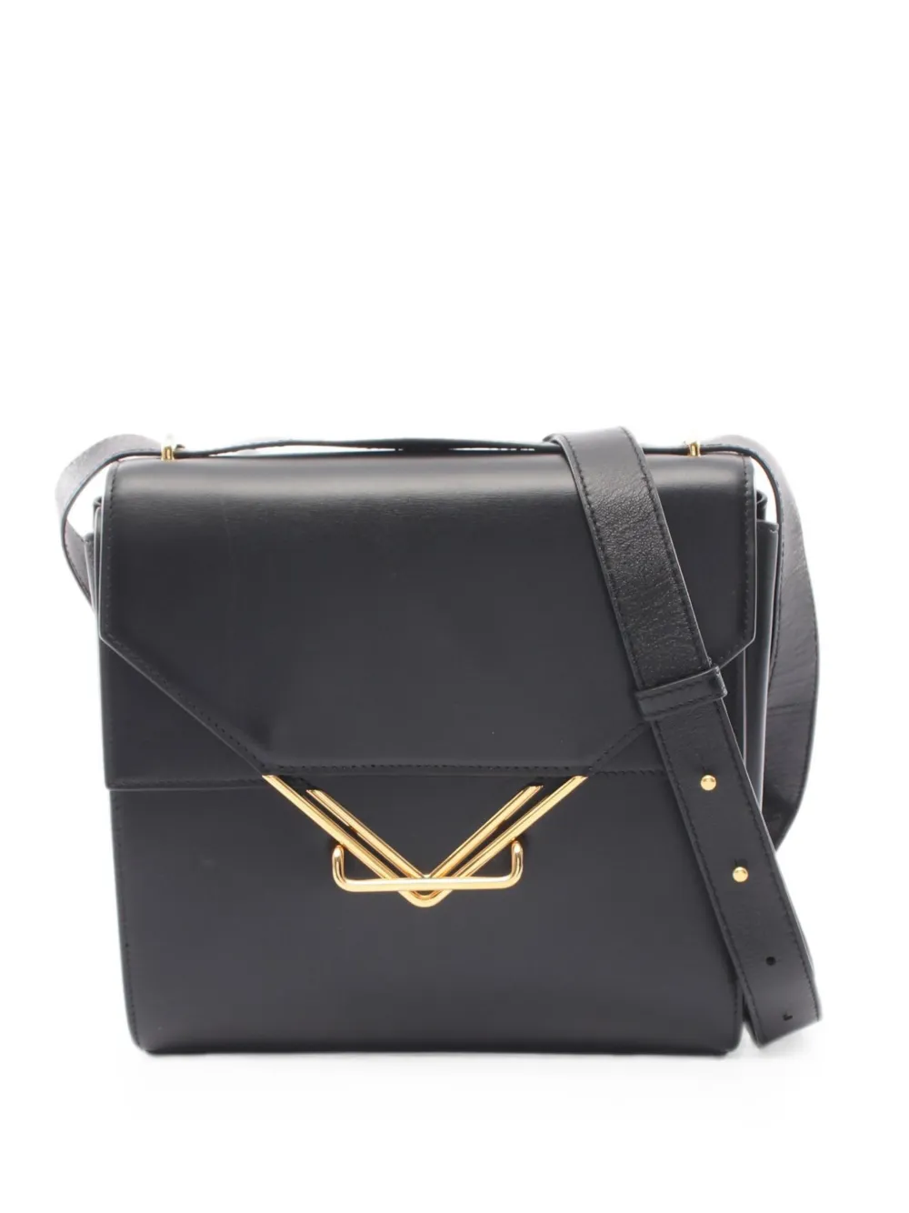 Bottega Veneta Pre-Owned 2010s The Clip leather crossbody bag - Schwarz