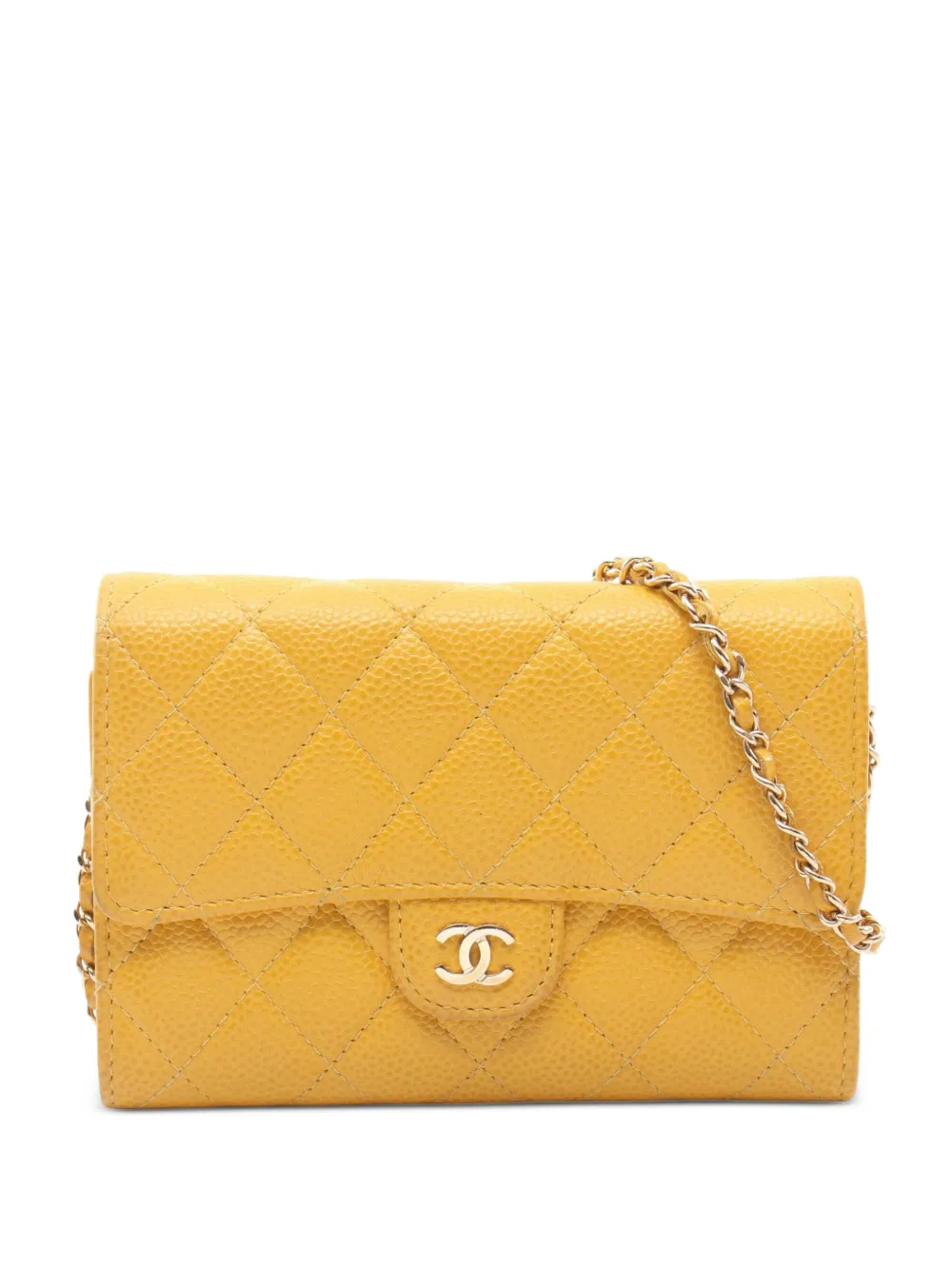 CHANEL Pre-Owned 2018 mini Matelassé shoulder bag - Giallo