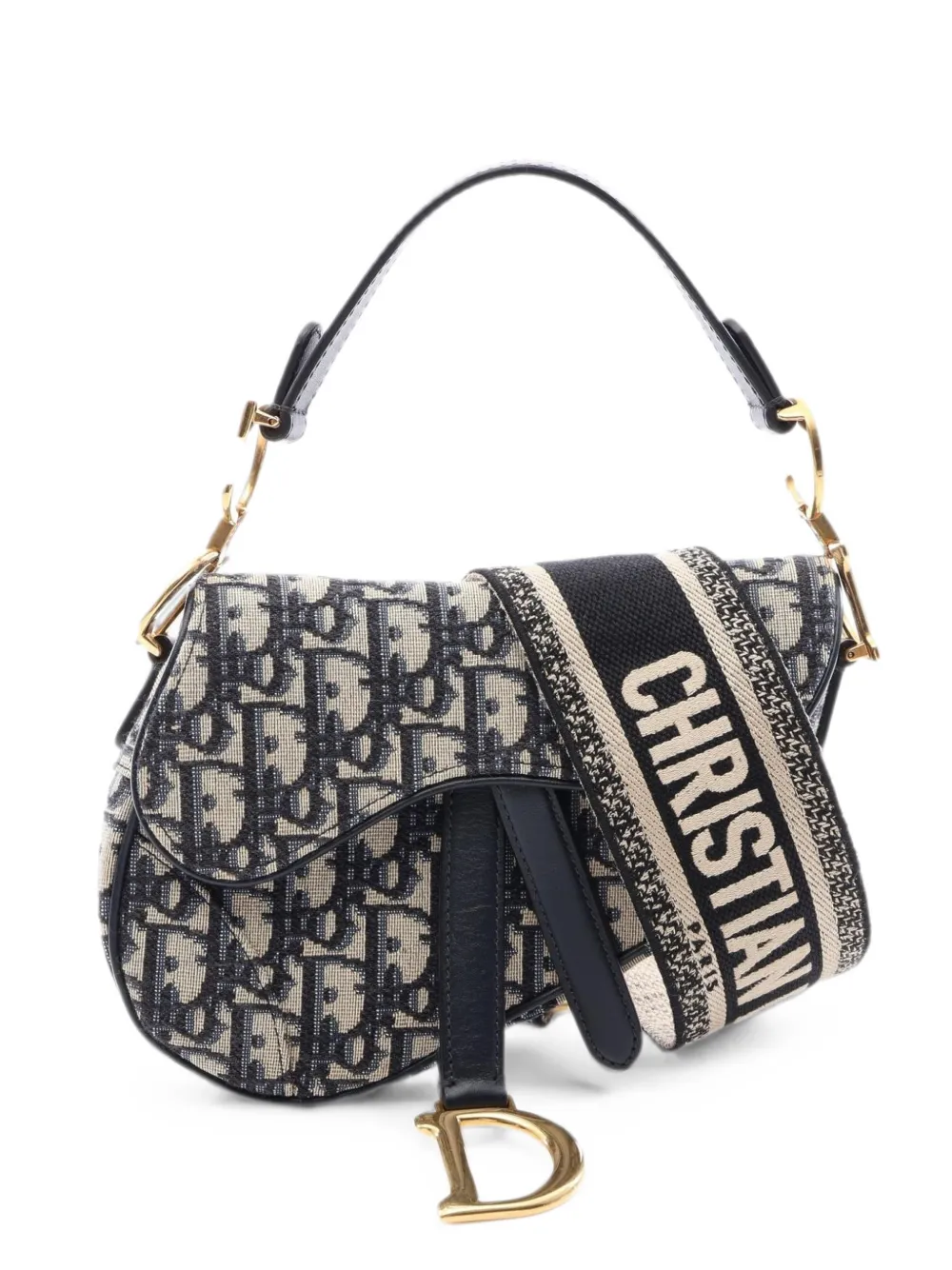 Christian Dior Pre-Owned 2010s Saddle Oblique two-way handbag - Neutrals