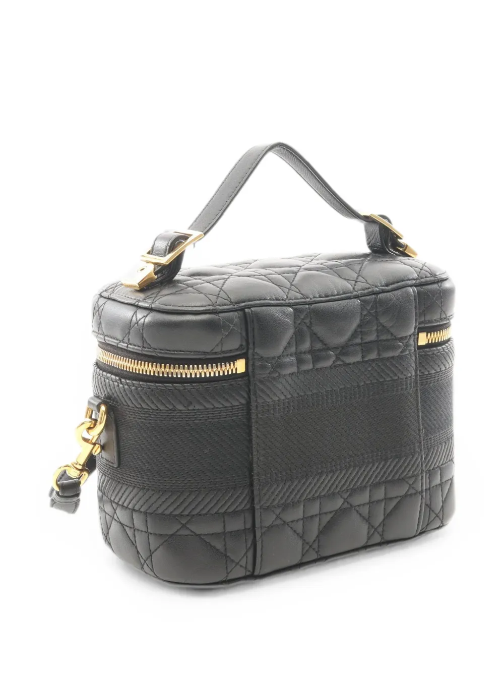 Christian Dior Pre-Owned 2010s Cannage DiorTravel make-up tas Zwart