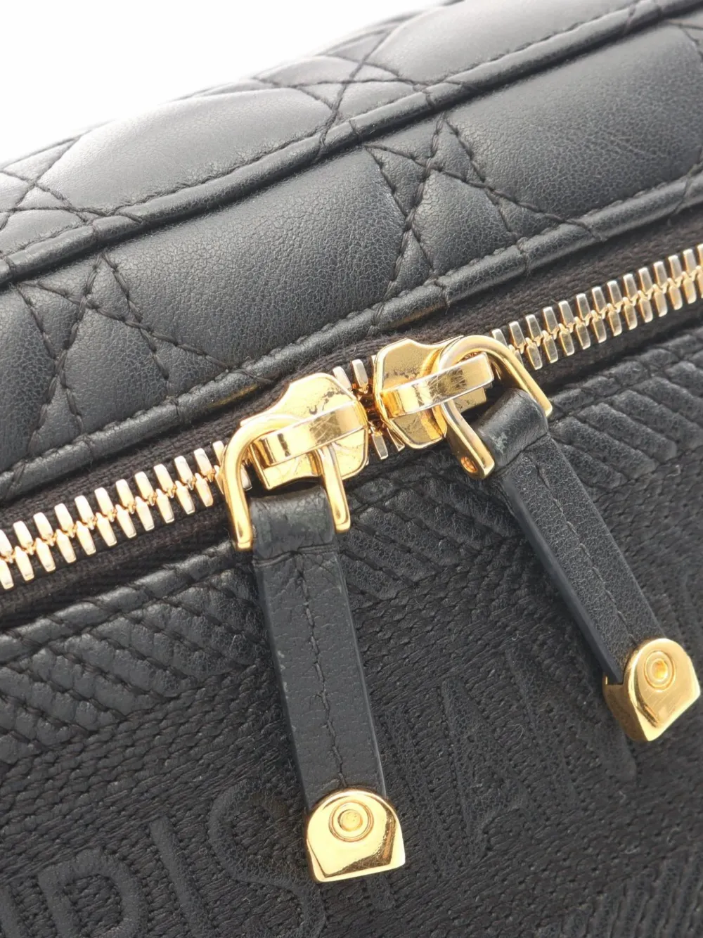 Christian Dior Pre-Owned 2010s Cannage DiorTravel make-up tas Zwart