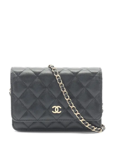 CHANEL Pre-Owned 2020-2021 マテラッセ キャビア チェーンウォレット