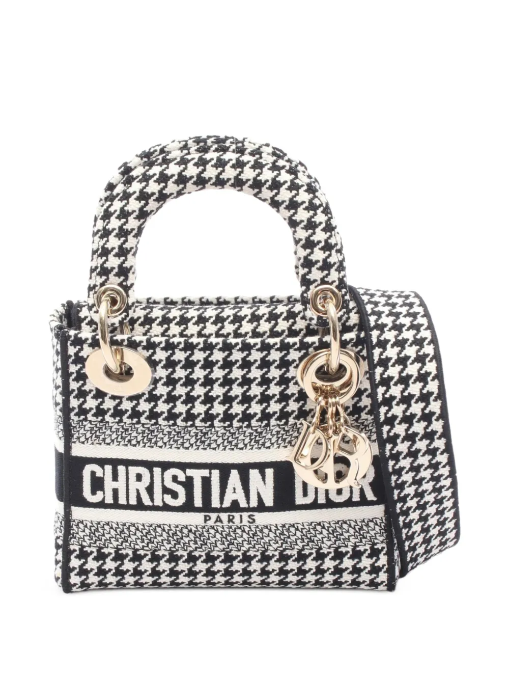 Christian Dior Pre-Owned Lady D-Lite houndstooth mini bag - Nero
