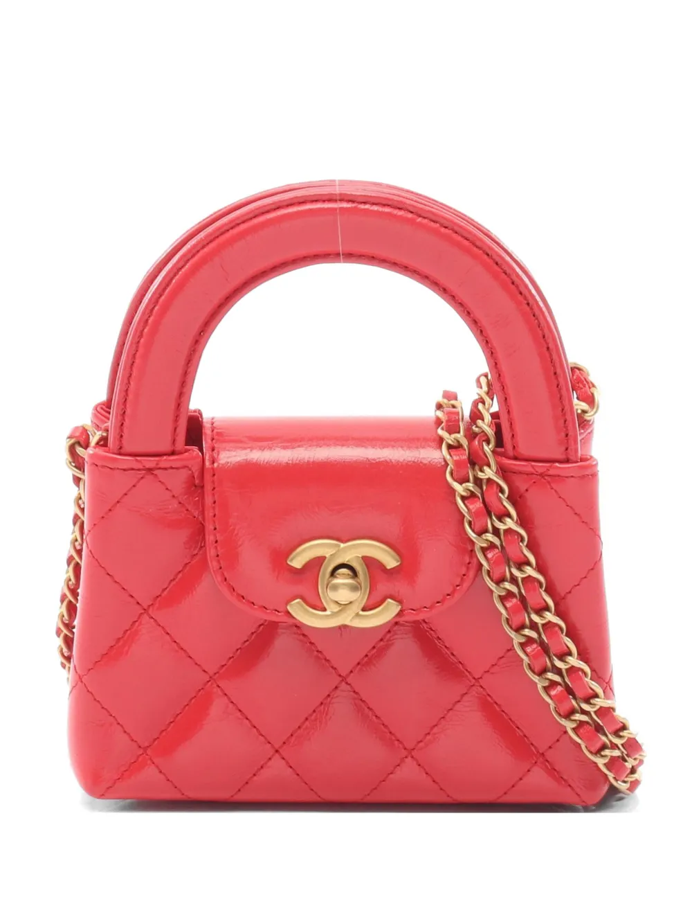 CHANEL Pre-Owned 2021 mini matelasse tote bag - Rosso