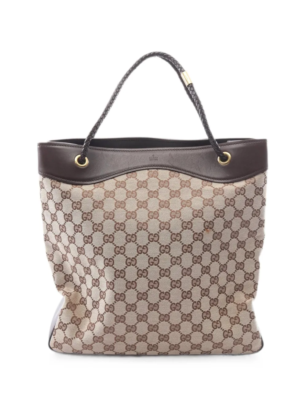 Gucci Pre-Owned 00s GG-canvas braided-handle tote bag - Toni neutri