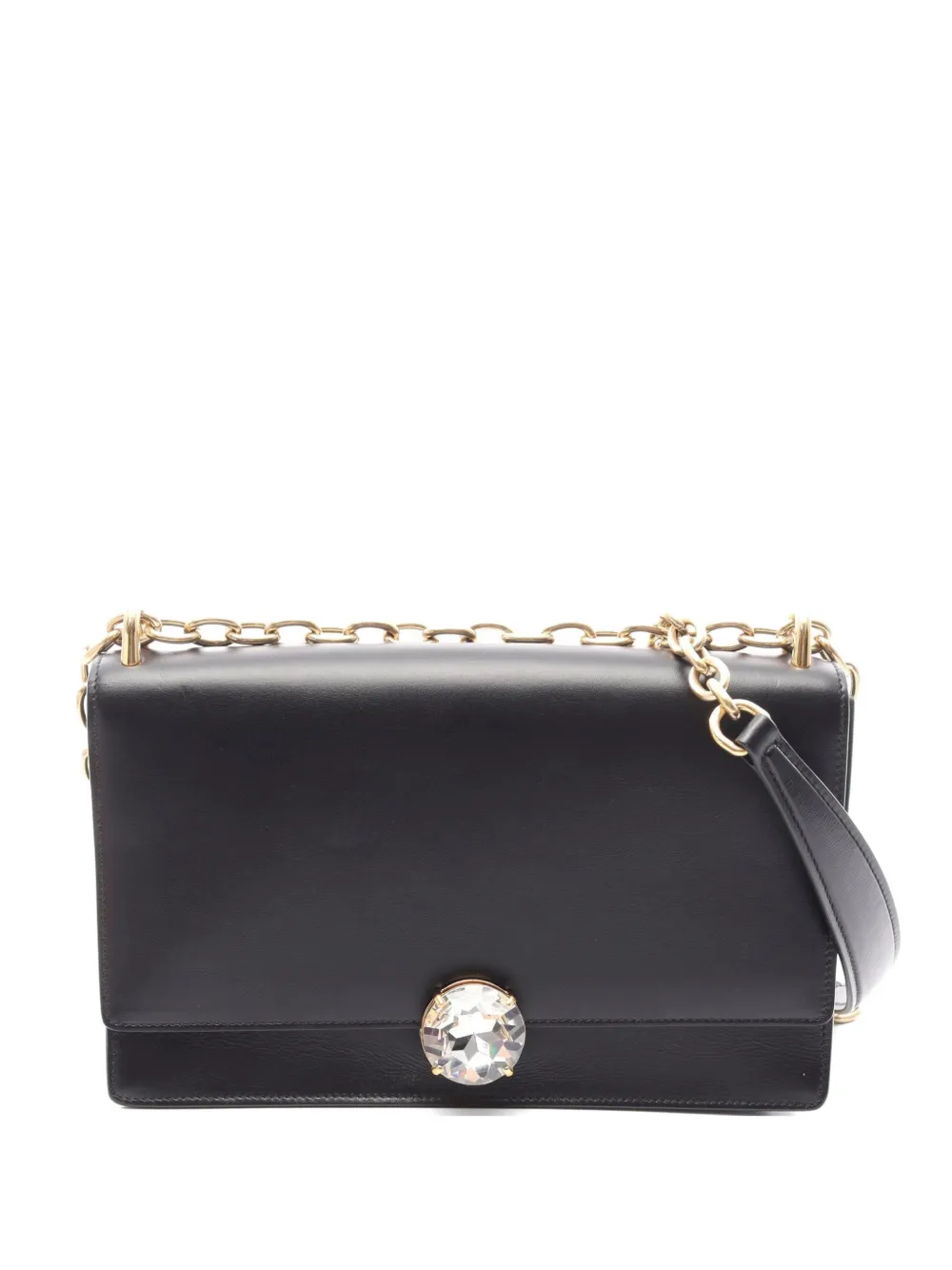 Miu Miu Pre-Owned crystal-embellished chain shoulder bag - Nero