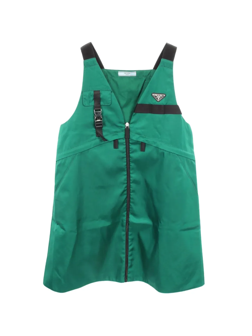 Prada Pre-Owned 2010s logo-plate dress - Verde
