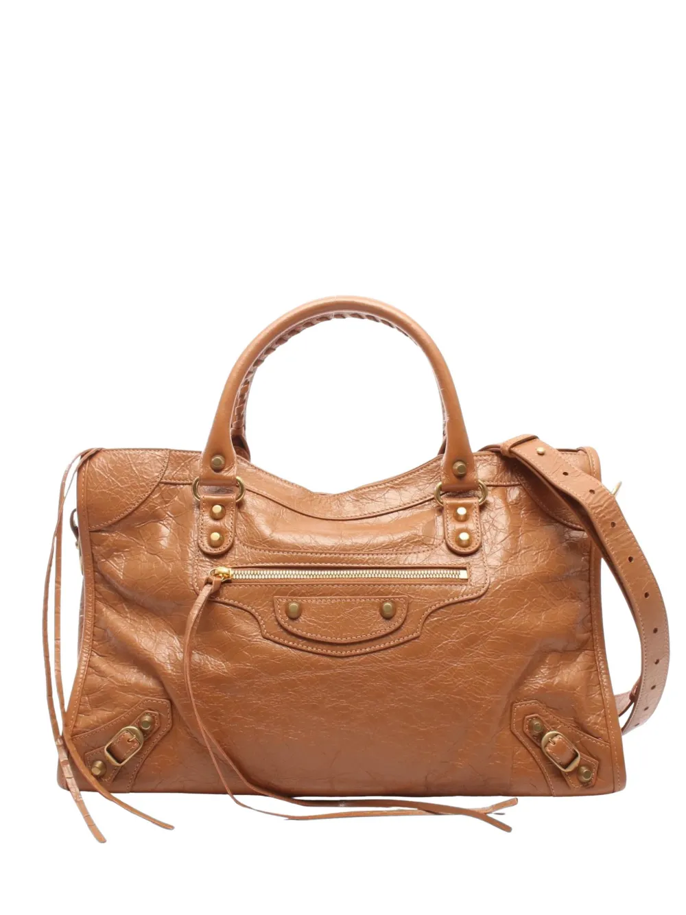 Balenciaga Pre-Owned 2000s City whipstitch tote bag - Marrone