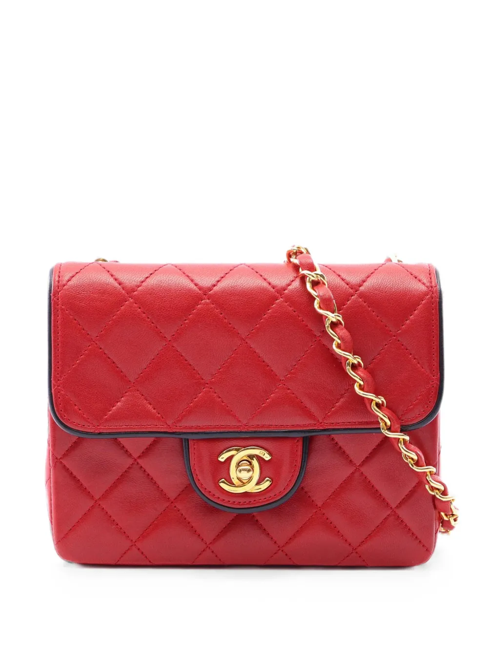 CHANEL Pre-Owned 1989-1991 mini Matelassé chain shoulder bag - Rosso