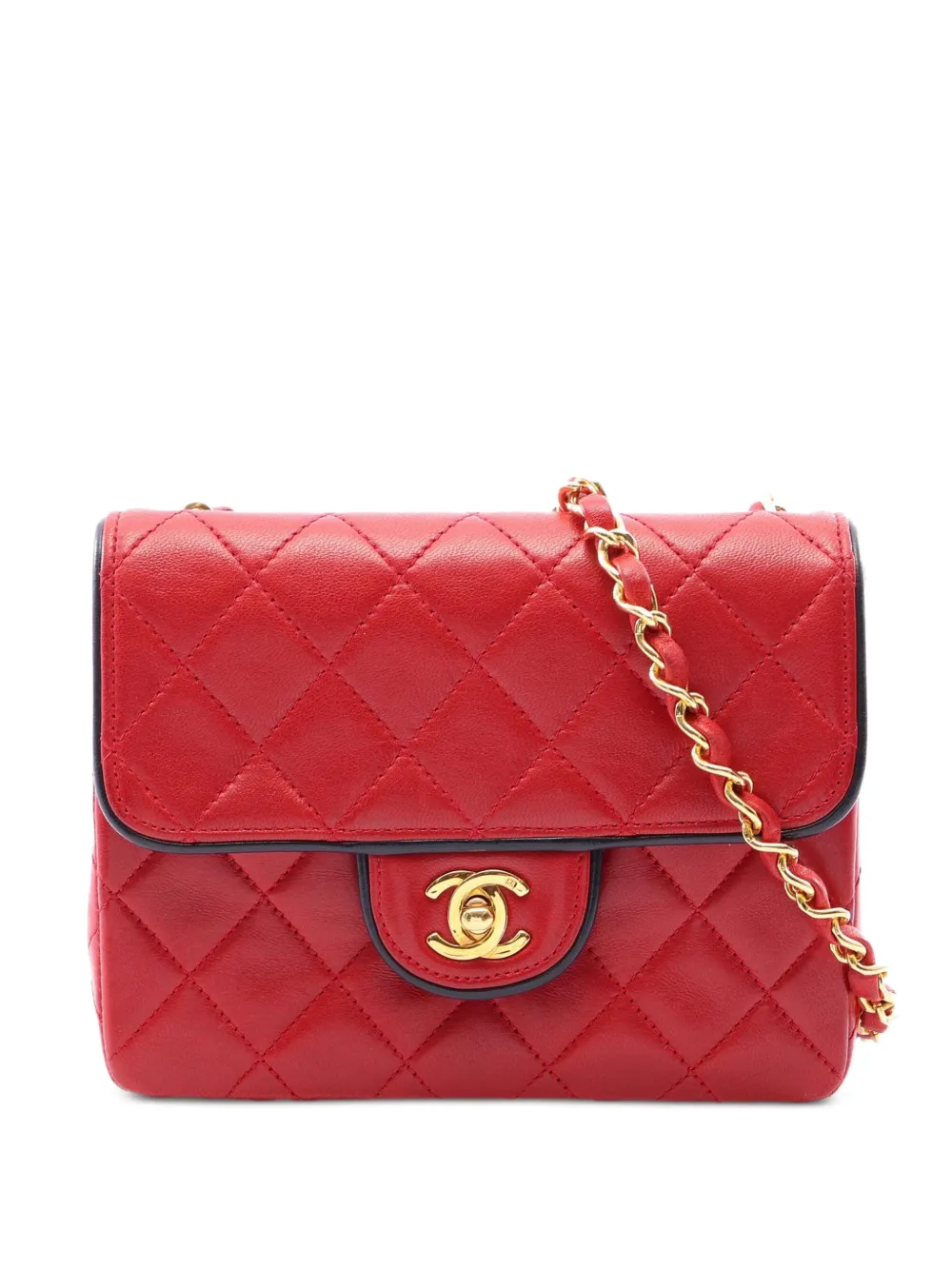 CHANEL Pre-Owned 1989-1991 mini Matelassé chain shoulder bag - Rosso