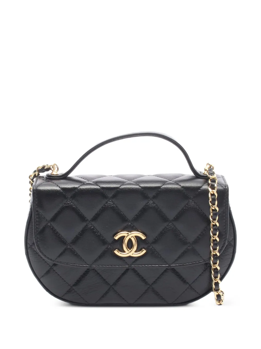 CHANEL Pre-Owned 2021s Matelassé half-moon shoulder bag - Nero