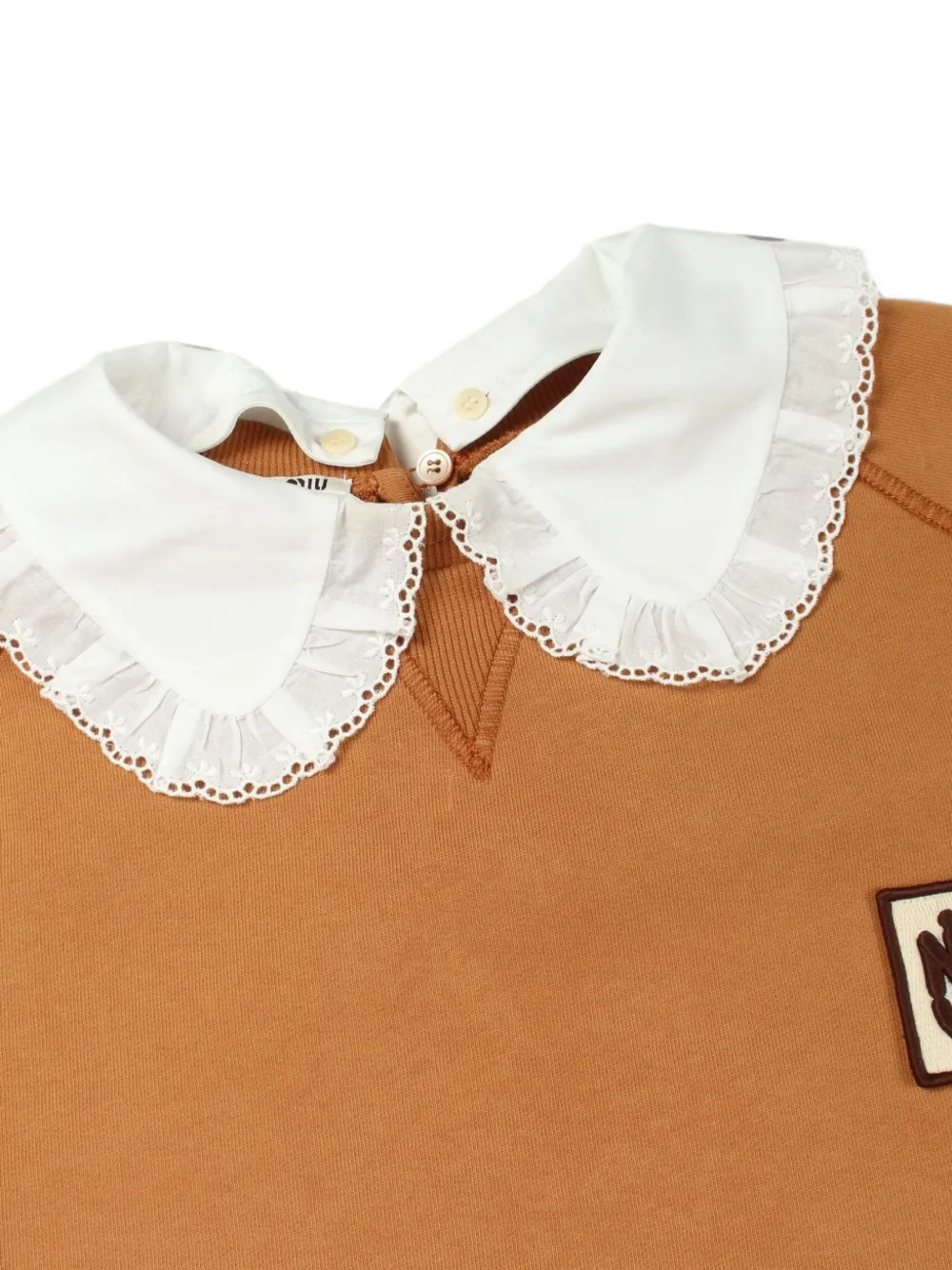 Miu Miu Pre-Owned 2010s logo-patch sweatshirt - Marrone