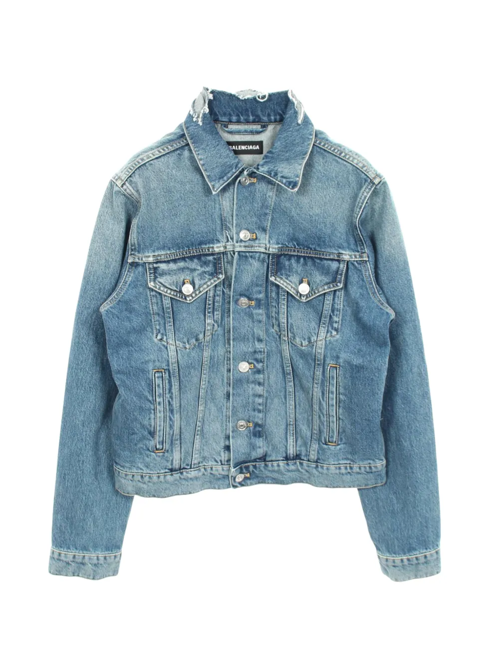 Balenciaga Pre-Owned 2010s Campaign logo denim jacket - Blu
