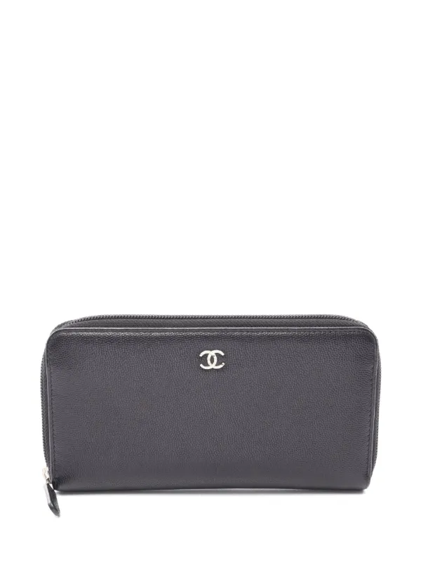 Chanel Pre-owned 2013-2014 CC Zip-around Wallet in Black