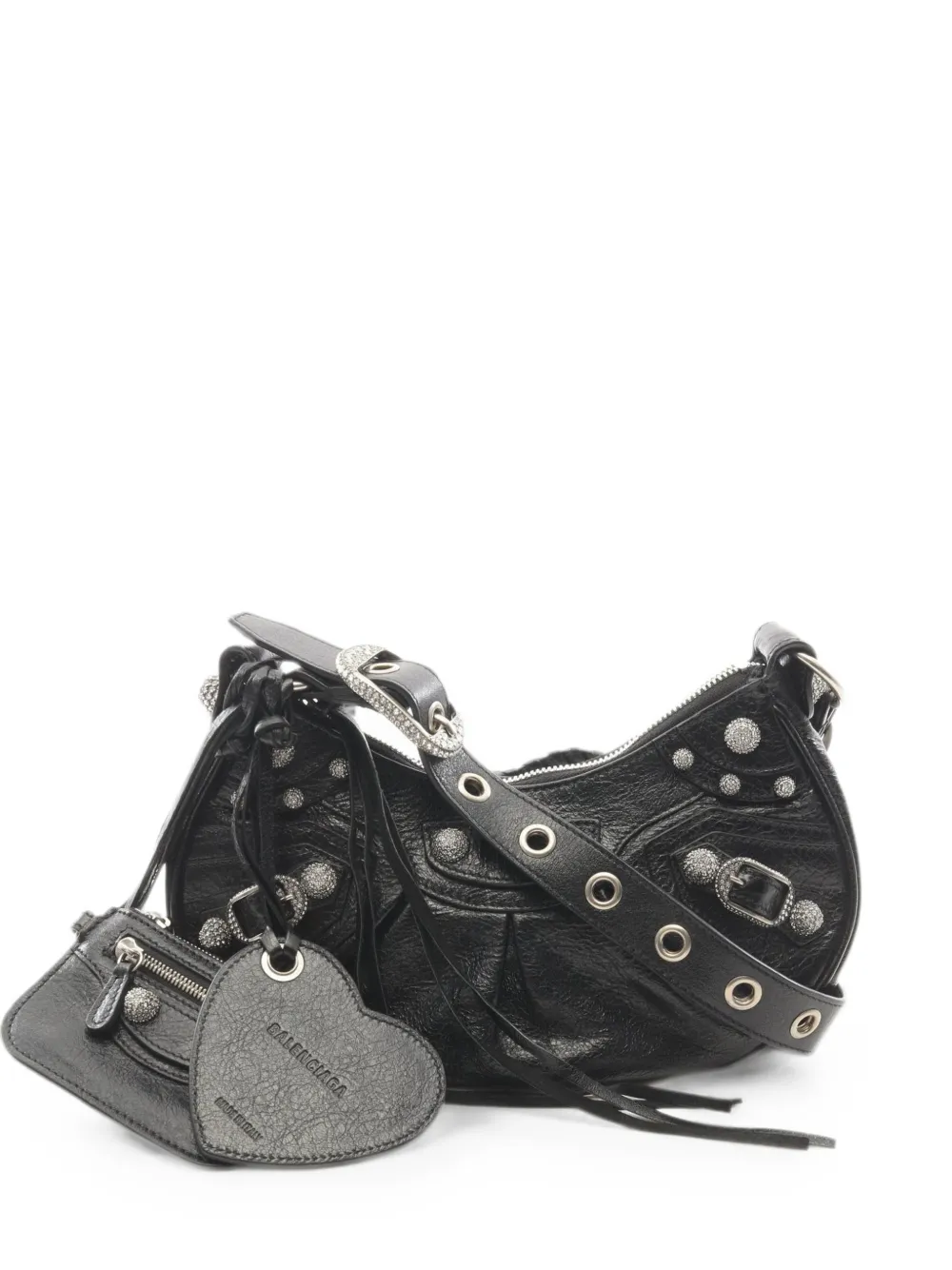 Balenciaga Pre-Owned 2010s XS Le Cagole rhinestone shoulder bag - Nero