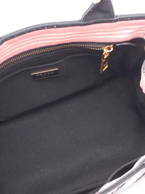 PRADA CANAPA ストライプ ショルダーバッグ Prada Pre-Owned 2000s Canapa Righe ストライプ ハンドバッグ