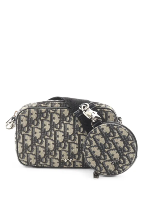 Dior Pre-owned 2010s Small Oblique Jacquard Shoulder Bag in Neutrals