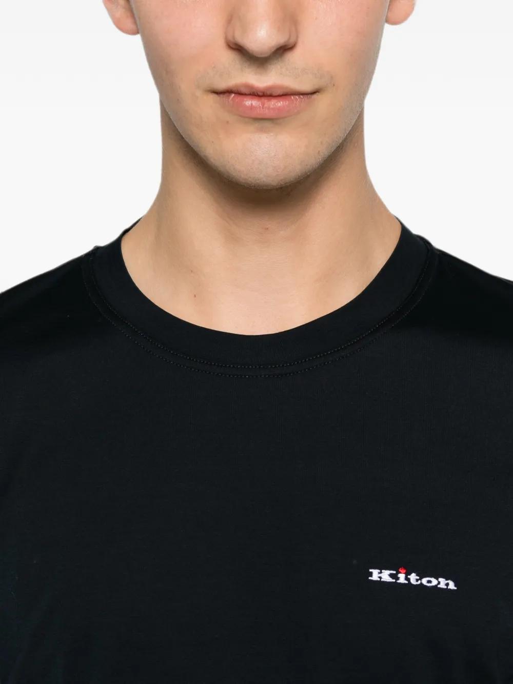 Kiton T-shirt met logoprint Blauw
