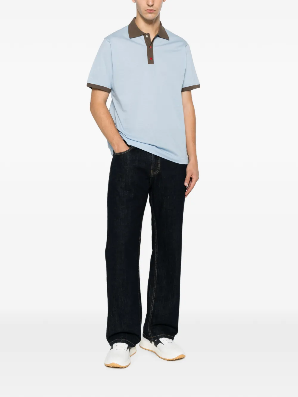 Kiton Poloshirt met contrasterende afwerking Blauw
