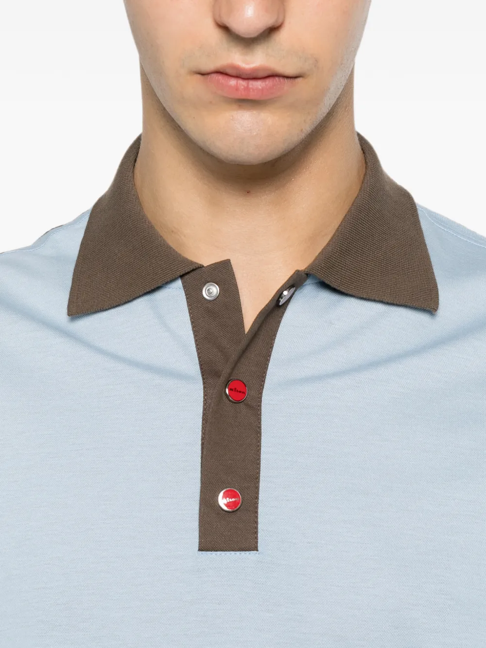 Kiton Poloshirt met contrasterende afwerking Blauw