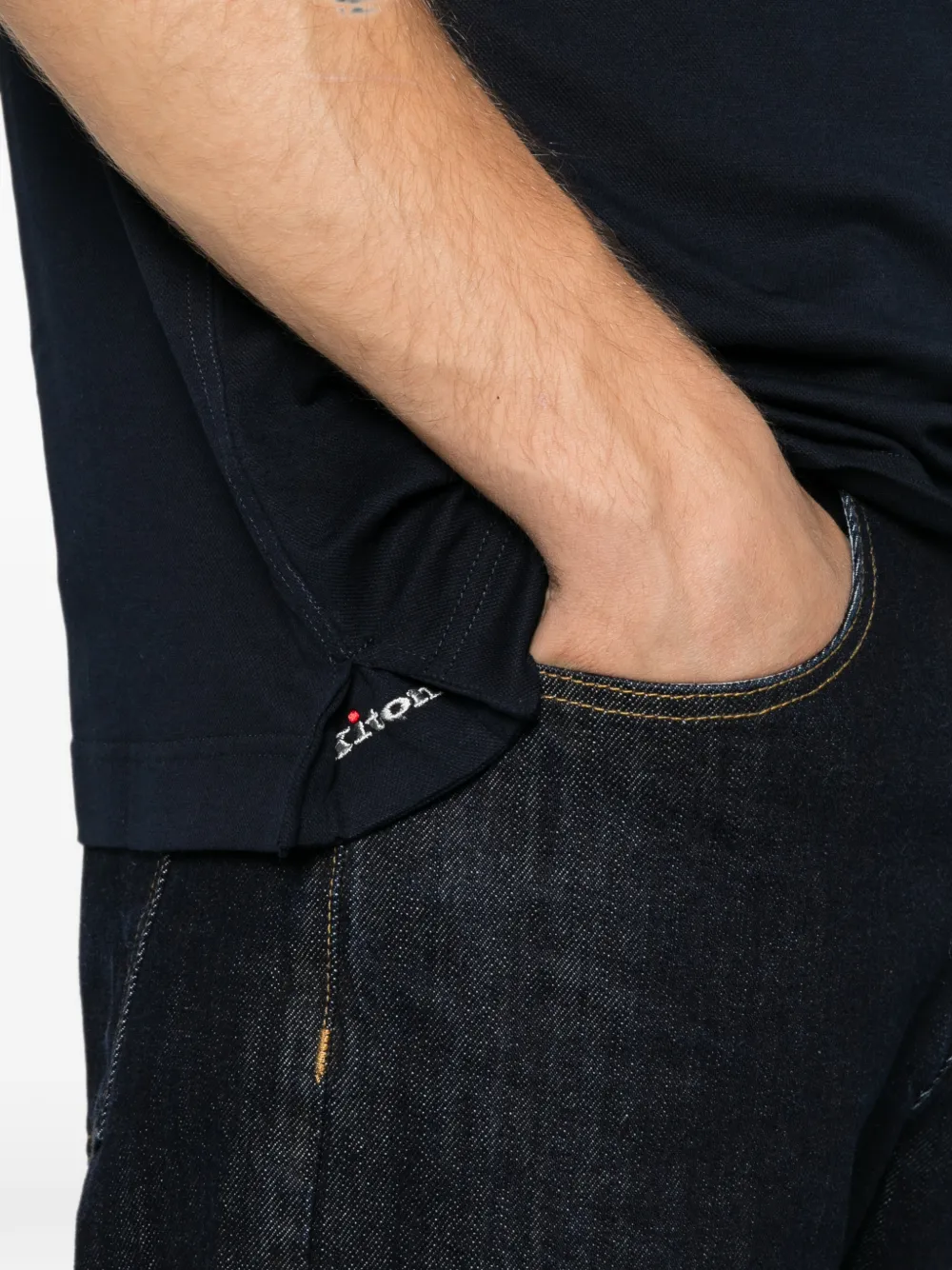 Kiton Poloshirt met rits Blauw