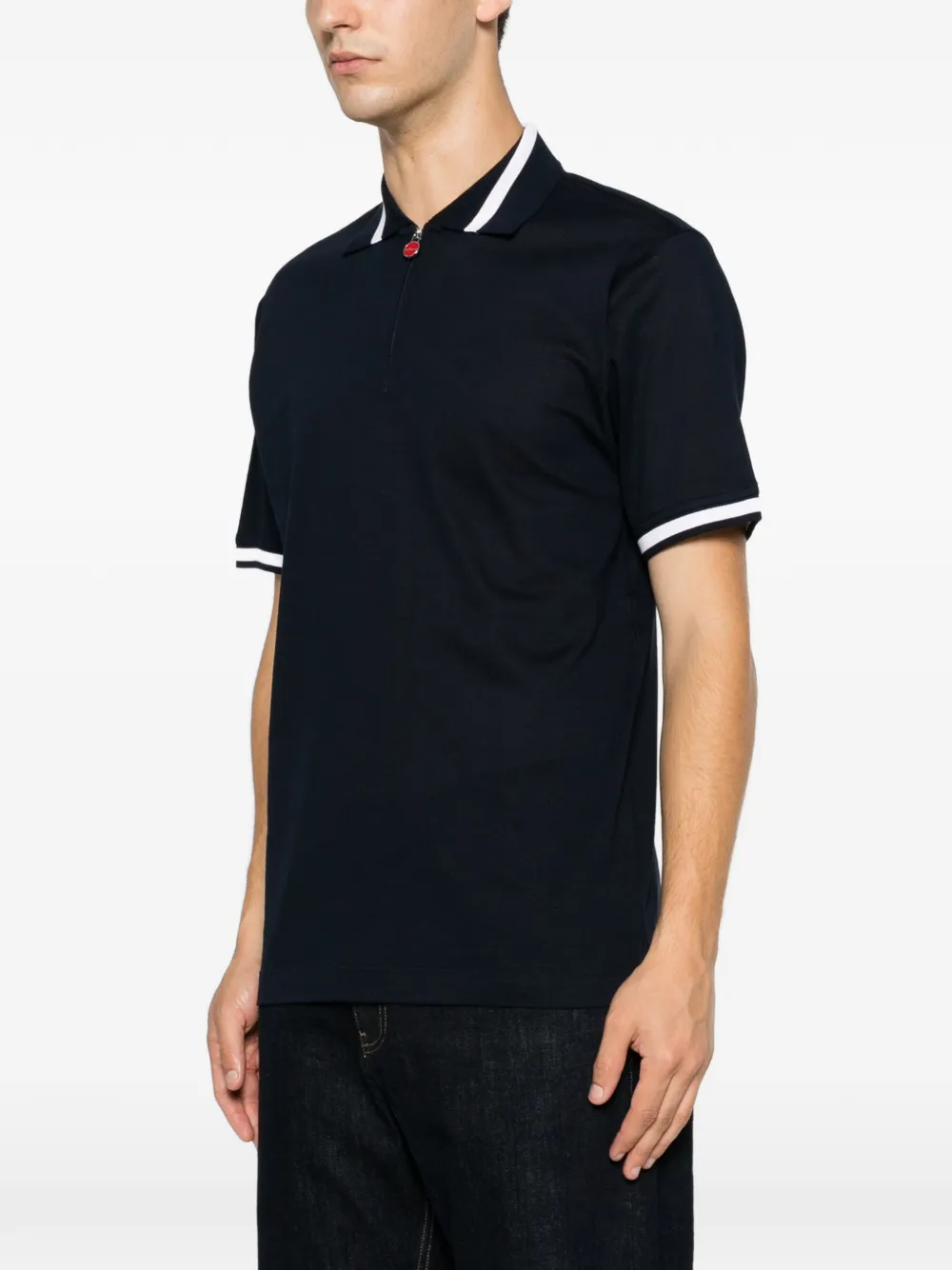 Kiton Poloshirt met rits Blauw