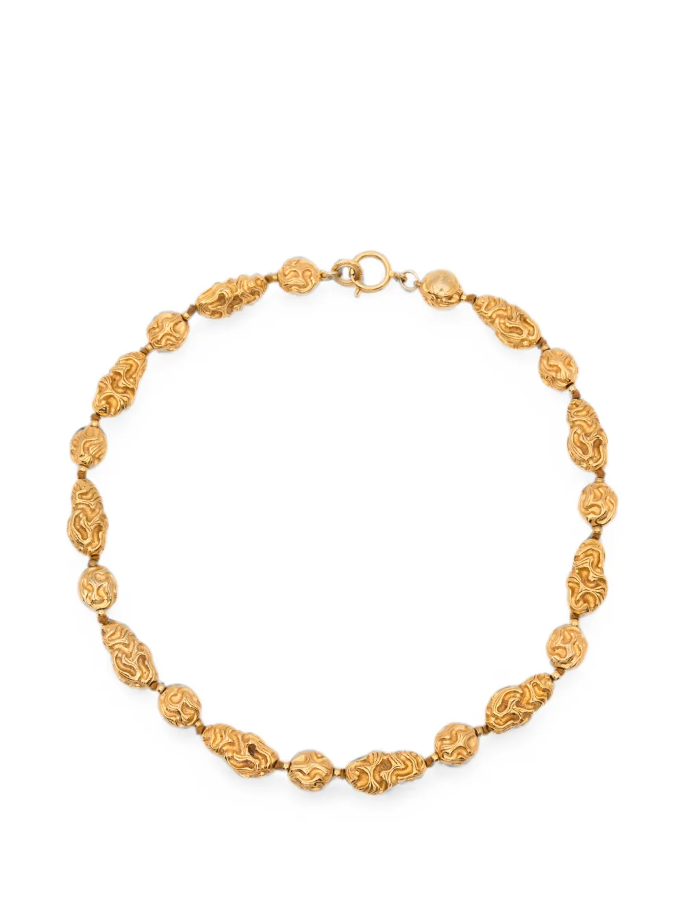CHANEL Pre-Owned logo-engraved necklace - Gold