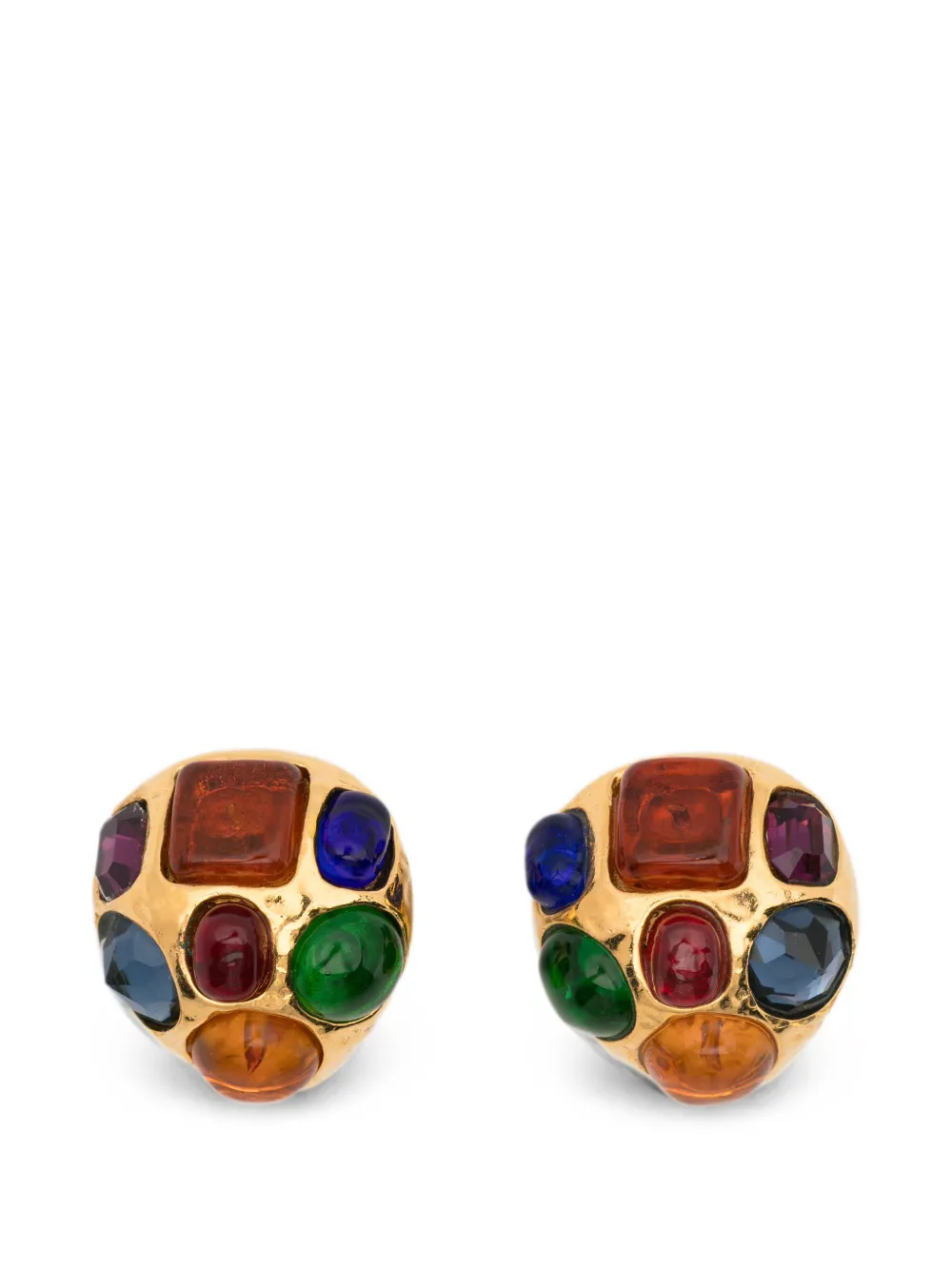 CHANEL Pre-Owned Gripoix-detail clip-on earrings - Gold