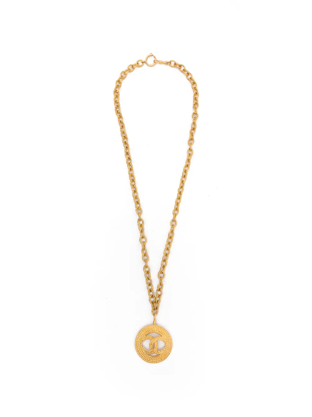 CHANEL Pre-Owned logo-pendant necklace - Oro