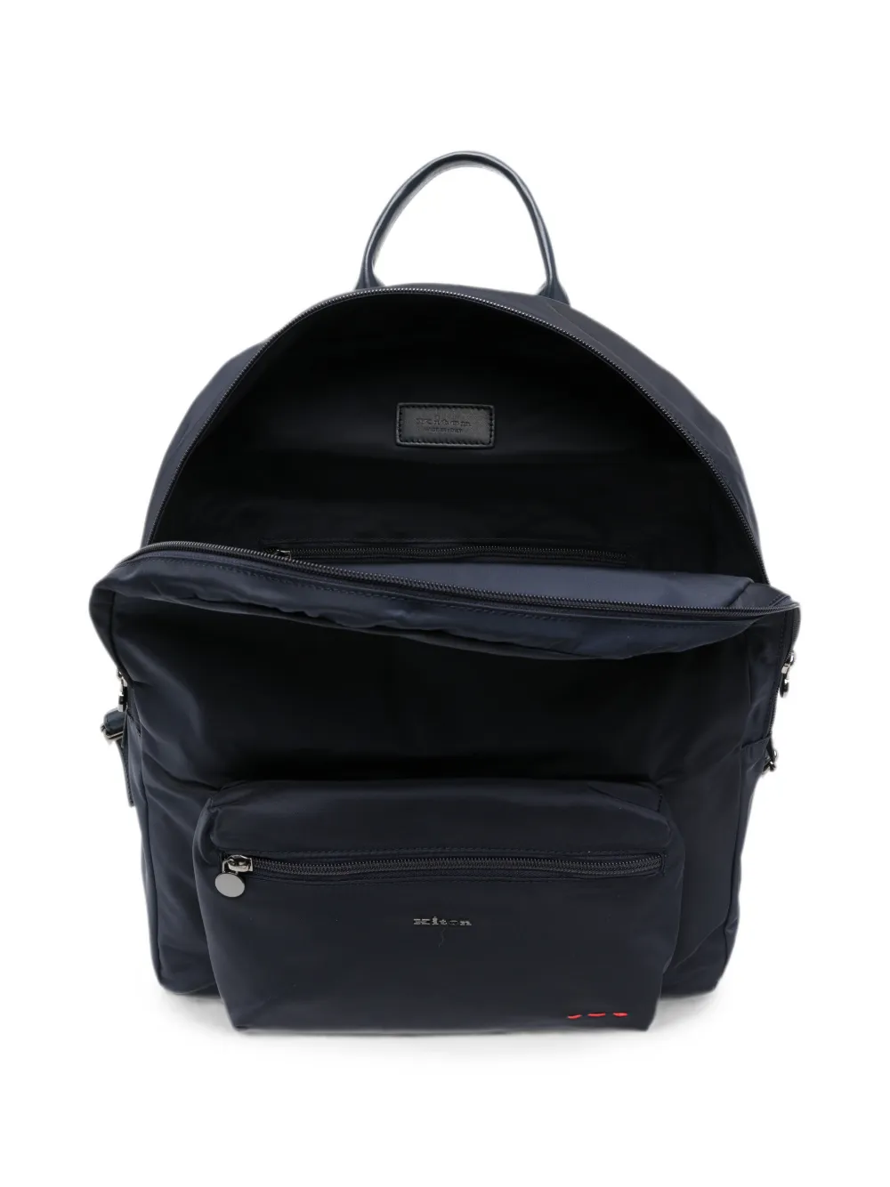 Kiton Rugzak met logoplakkaat en ritssluiting Blauw