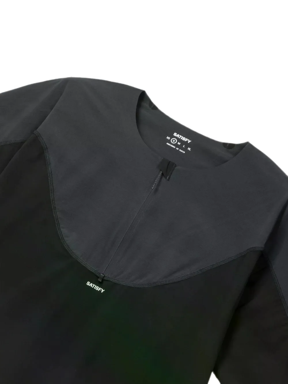 Satisfy T-shirt met vlakken en rits Zwart