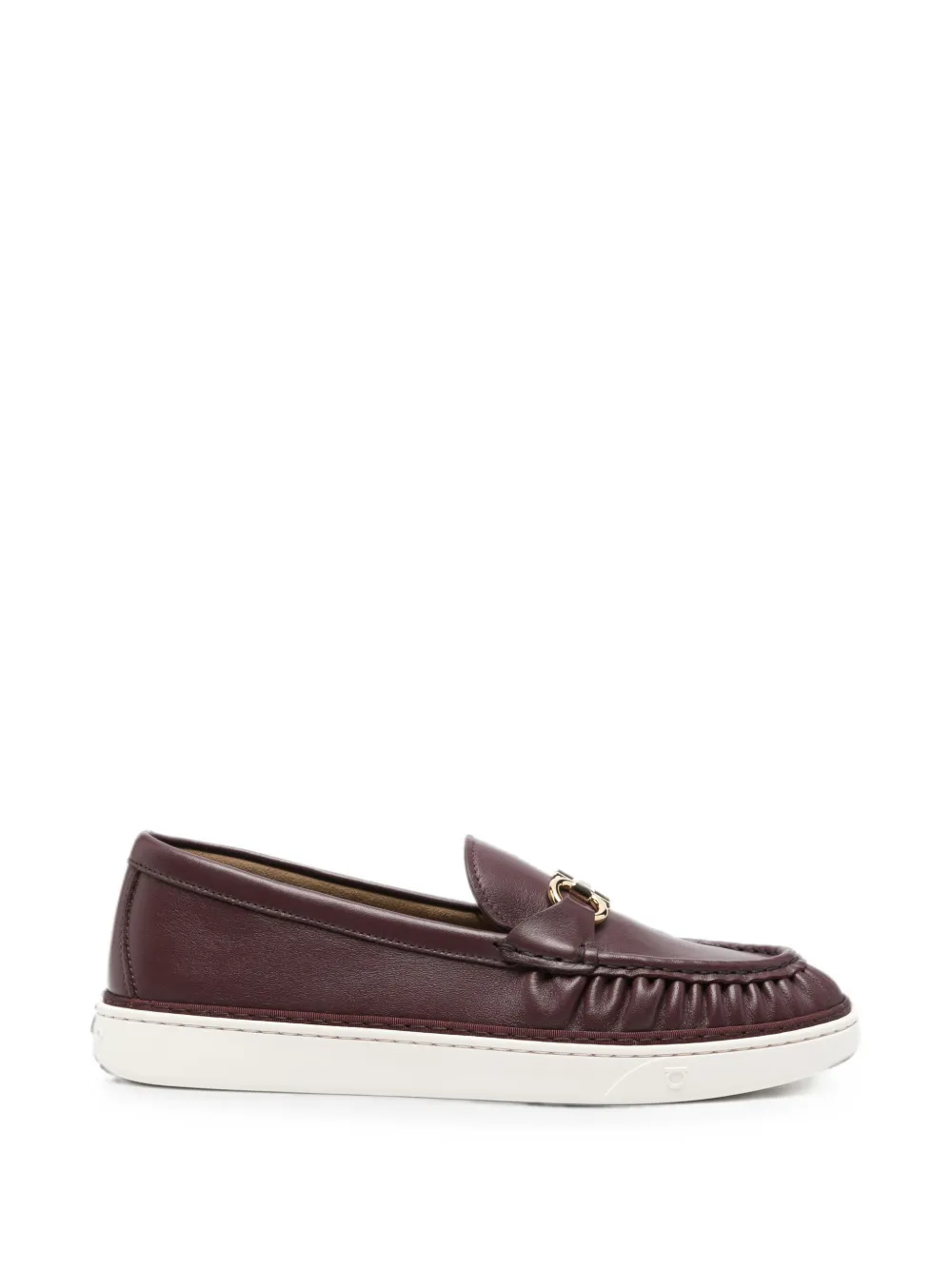 Ferragamo Gancini ruched loafers - Marrone