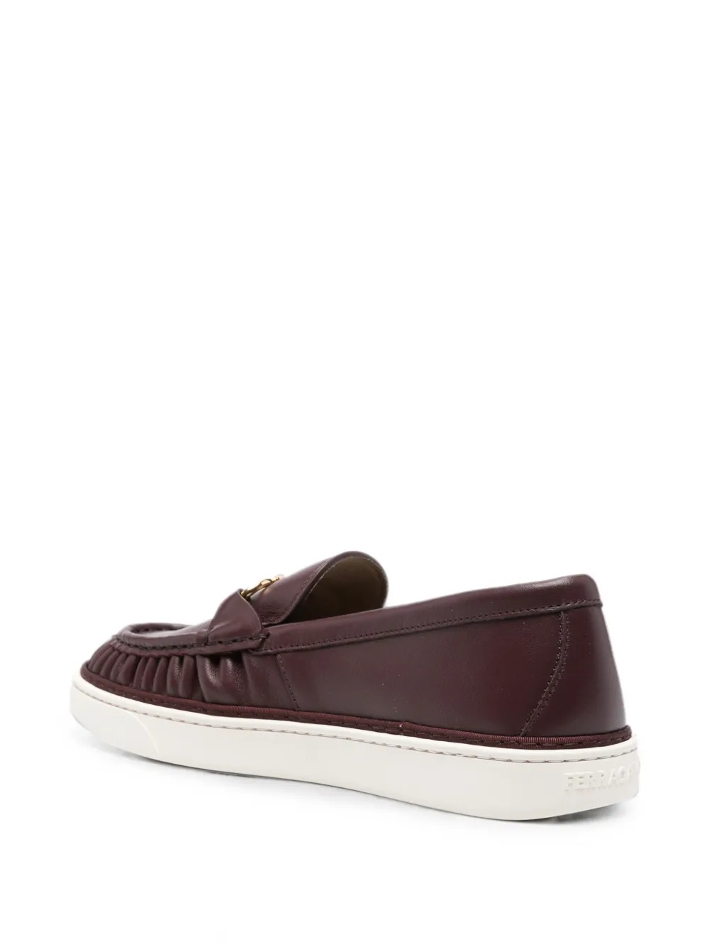 Ferragamo Gancini ruched loafers Bruin