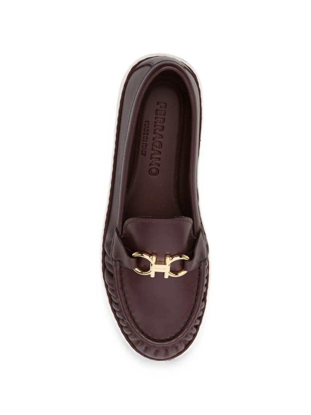 Ferragamo Gancini ruched loafers Bruin