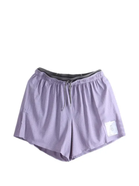 Satisfy Space‑O 5 perforated drawstring shorts