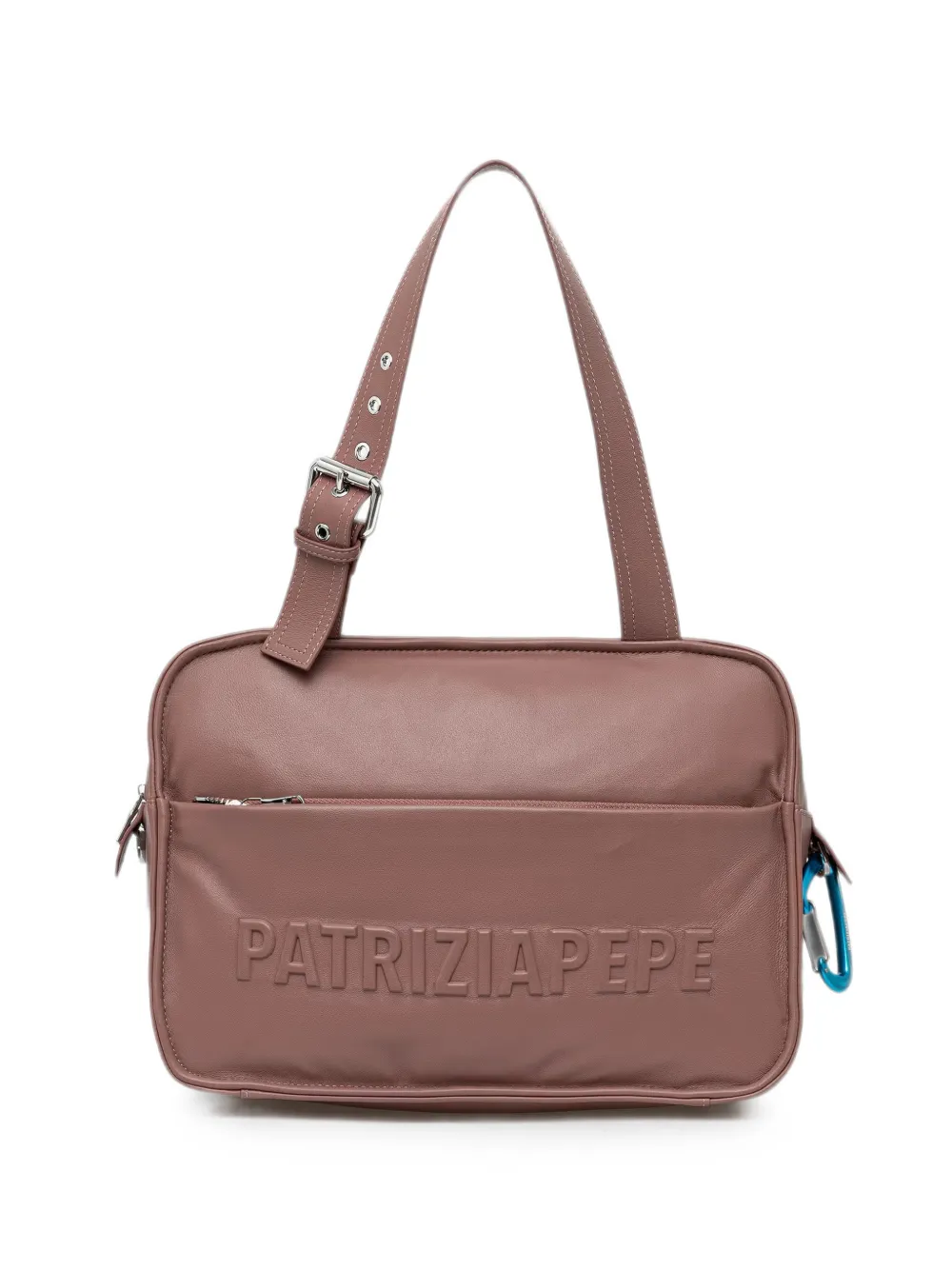 Patrizia Pepe (Im)perfection embossed-logo leather tote bag - Marrone