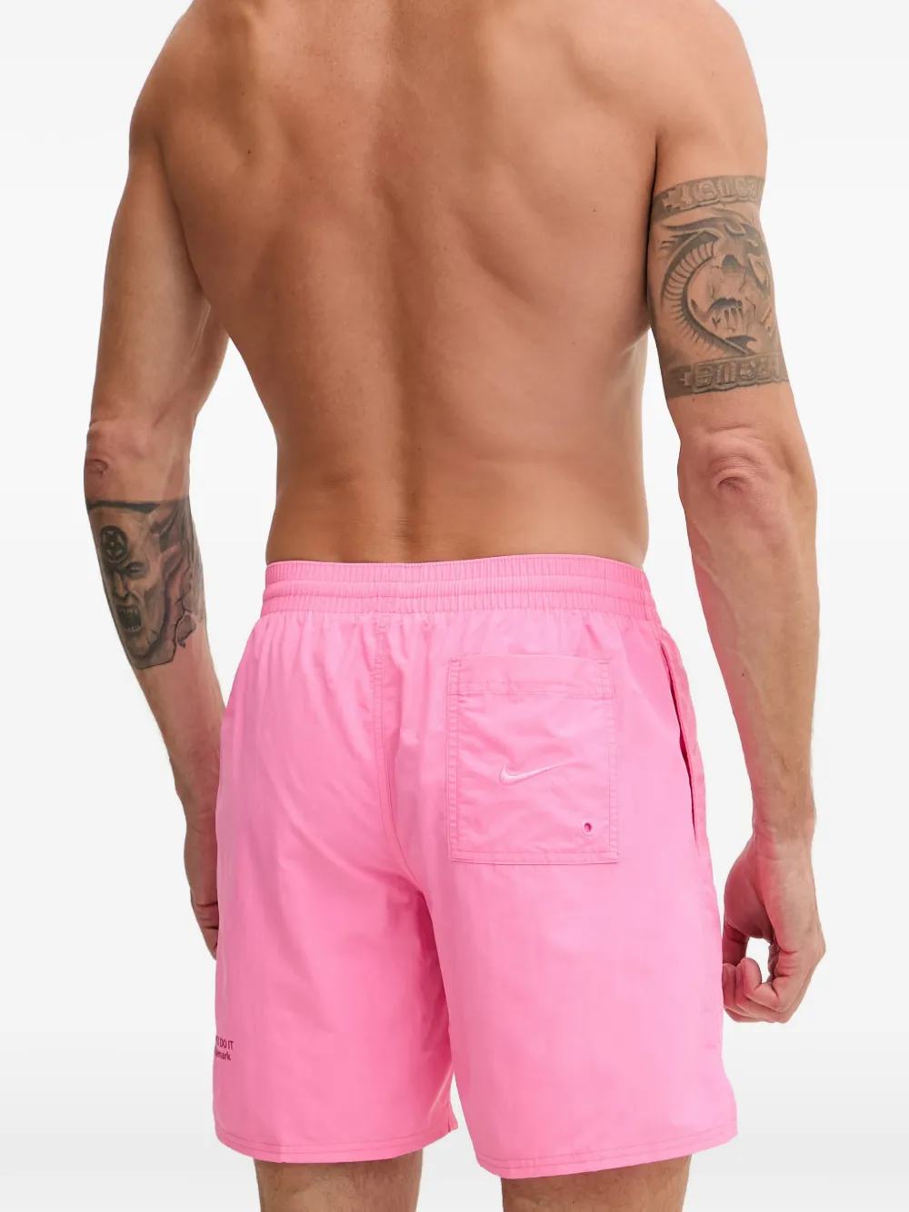 Nike Zwembroek met trekkoord en Swoosh-print Roze